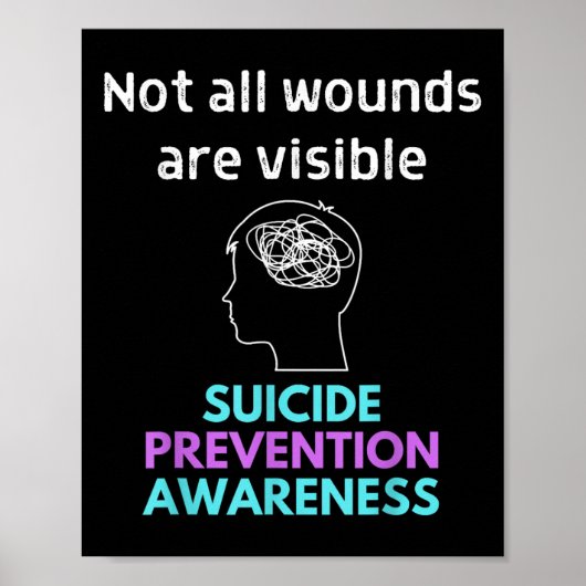 Zelfmoord geeft pijn aan een ander. Zelfmoord Poster (Voorkant)