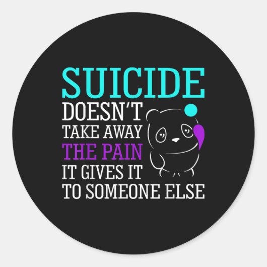 Zelfmoord neemt de ondersteuning van pijnbewustzij ronde sticker (Voorkant)
