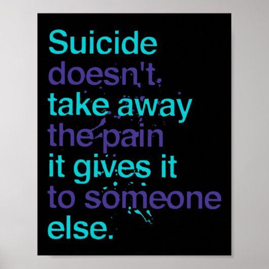 Zelfmoord neemt de pijn en geestelijke gezondheid  poster (Voorkant)