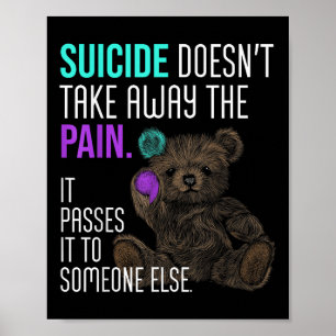 Zelfmoord neemt de pijn van suïcide Awarenes niet  Poster