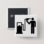 Zelfmoord op benzine vierkante button 5,1 cm (Voorkant /achterkant)