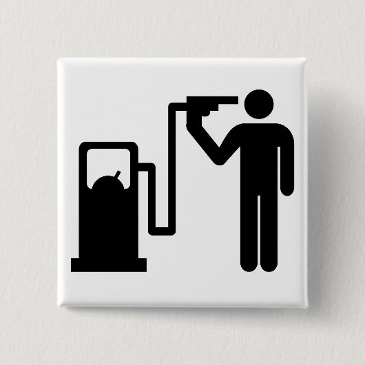 Zelfmoord op benzine vierkante button 5,1 cm (Voorkant)