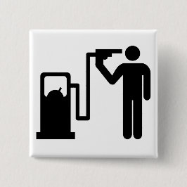 Zelfmoord op benzine vierkante button 5,1 cm