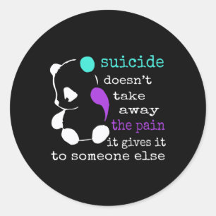 Zelfmoord Pijn Semicolon Gift Suicide Prevention A Ronde Sticker