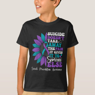 Zelfmoord Pijn Zonnebloem Zelfmoordpreventie Bewus T-shirt