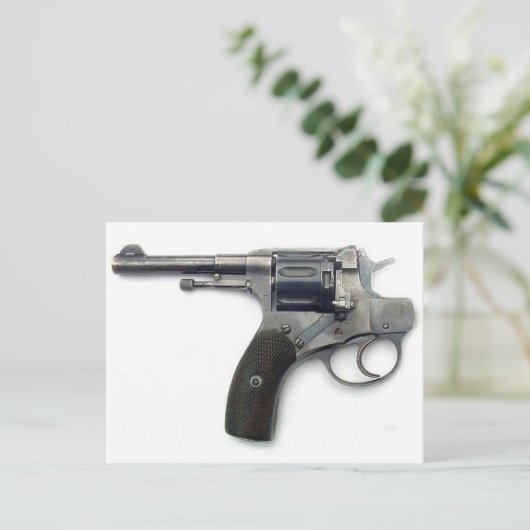 Zelfmoord pistool briefkaart (Staand voorkant)