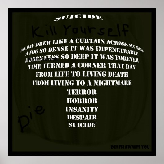 Zelfmoord Poster (Voorkant)