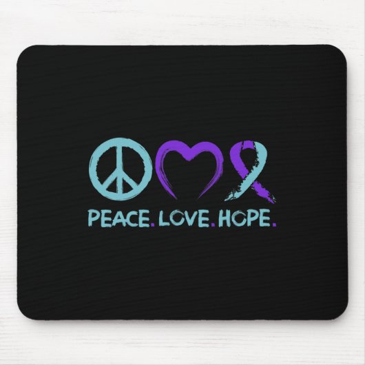 Zelfmoord Preventie Bewustzijn Vrede Liefde Hoop Muismat (Voorkant)