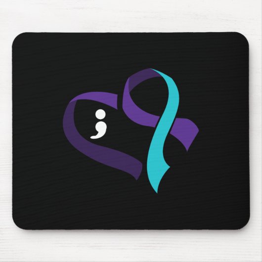 Zelfmoord Preventie Hartslag Semicolon Mental Heal Muismat (Voorkant)