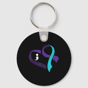 Zelfmoord Preventie Hartslag Semicolon Mental Heal Sleutelhanger
