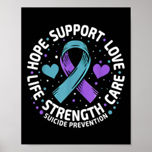 Zelfmoord Preventie Hoop Ondersteuning Liefdesleve Poster