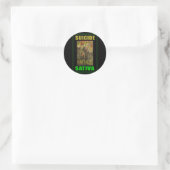 ZELFMOORD SATIVA RONDE STICKER (Tas)