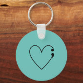 Zelfmoord Semicolon Heart Keychain (Voorkant)