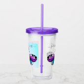 Zelfmoordbewust Butterfly Semicolon Acryl Drinkbeker (Rechts)