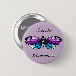 Zelfmoordbewust Butterfly Semicolon Pin Ronde Button 5,7 Cm