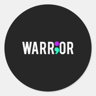 Zelfmoordbewust ontwerppigram voor volwassenen ronde sticker