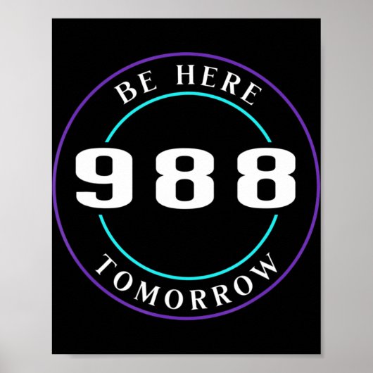 Zelfmoordbewustzijn 988 - Zelfmoordpreventie 1 Poster (Voorkant)