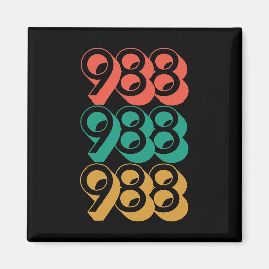 Zelfmoordbewustzijn - 988 - Zelfmoordpreventie 988 Magneet (Voorkant)