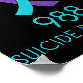 Zelfmoordbewustzijn - 988 - Zelfmoordpreventie 988 Poster (Hoek)