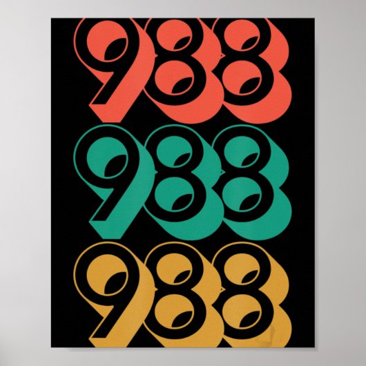 Zelfmoordbewustzijn - 988 - Zelfmoordpreventie 988 Poster (Voorkant)