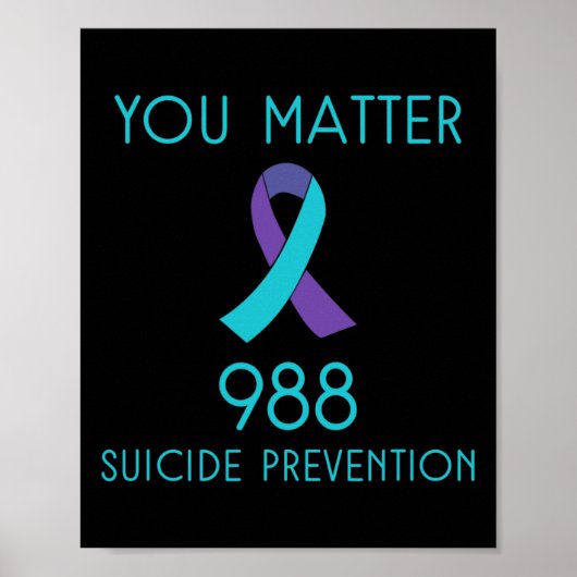 Zelfmoordbewustzijn - 988 - Zelfmoordpreventie 988 Poster (Voorkant)