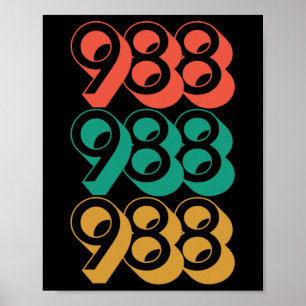 Zelfmoordbewustzijn - 988 - Zelfmoordpreventie 988 Poster