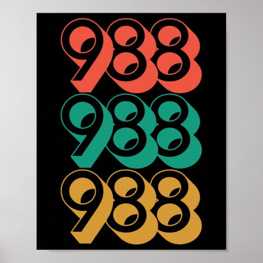 Zelfmoordbewustzijn - 988 - Zelfmoordpreventie 988 Poster (Voorkant)