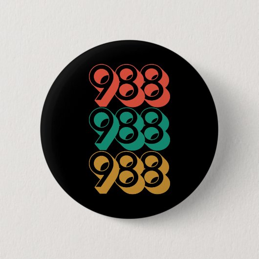 Zelfmoordbewustzijn - 988 - Zelfmoordpreventie 988 Ronde Button 5,7 Cm (Voorkant)