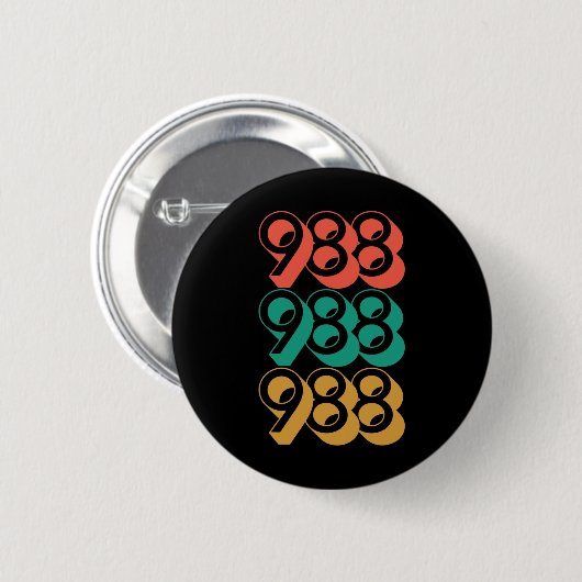 Zelfmoordbewustzijn - 988 - Zelfmoordpreventie 988 Ronde Button 5,7 Cm (Voorkant /achterkant)