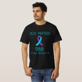 Zelfmoordbewustzijn - 988 - Zelfmoordpreventie 988 T-shirt (Voorkant volledig)