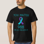 Zelfmoordbewustzijn - 988 - Zelfmoordpreventie 988 T-shirt (Voorkant)