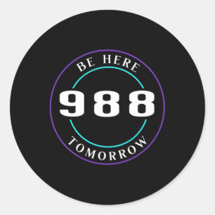 Zelfmoordbewustzijn 988 - Zelfmoordpreventie Ronde Sticker