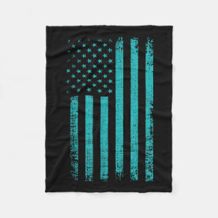 Zelfmoordbewustzijn Amerikaanse vlag Blauwgroen Pa Fleece Deken