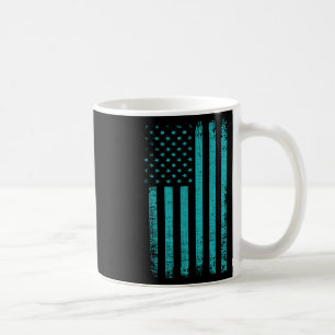 Zelfmoordbewustzijn Amerikaanse vlag Blauwgroen Pa Koffiemok