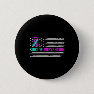 Zelfmoordbewustzijn Amerikaanse vlag Geestelijke g Ronde Button 5,7 Cm