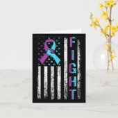 Zelfmoordbewustzijn Amerikaanse vlag Paars Blauwgr Kaart (Gele Bloem)