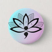 Zelfmoordbewustzijn Bloed Semicolon-Initialen Ronde Button 5,7 Cm (Voorkant)