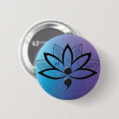 Zelfmoordbewustzijn Bloed Semicolon-Initialen Ronde Button 5,7 Cm (Voorkant /achterkant)