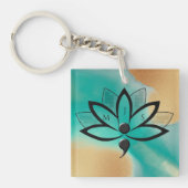 Zelfmoordbewustzijn Bloed Semicolon-Initialen Sleutelhanger (voorkant)