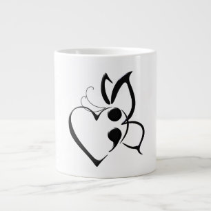 Zelfmoordbewustzijn Butterfly Semi-Colon Heart Mok