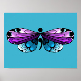 Zelfmoordbewustzijn Butterfly Semi-Colon Poster