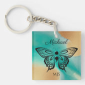 Zelfmoordbewustzijn Butterfly Semicolon Name Initi Sleutelhanger (voorkant)
