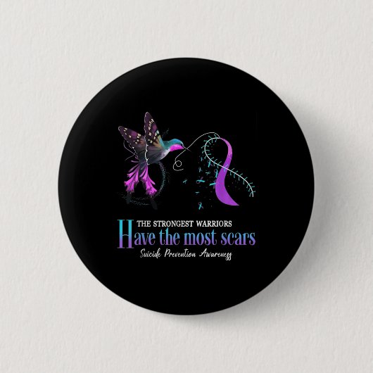 zelfmoordbewustzijn De sterkste krijgers hebben de Ronde Button 5,7 Cm (Voorkant)