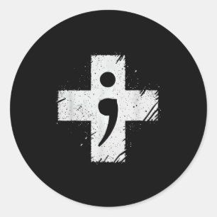 Zelfmoordbewustzijn Depressie Angst Geestelijke ge Ronde Sticker