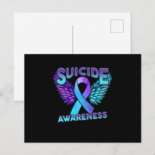 Zelfmoordbewustzijn en zelfmoordpreventie aankondigingskaart (Voorkant / Achterkant)