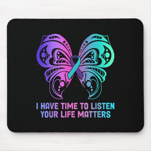 Zelfmoordbewustzijn geestelijke gezondheid - ik he muismat (Voorkant)