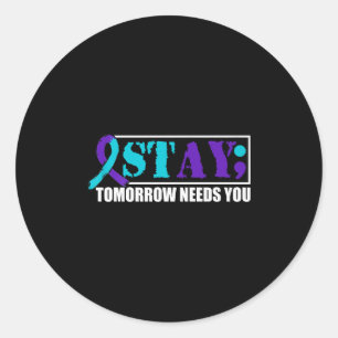 Zelfmoordbewustzijn Geestelijke Gezondheid Morgen  Ronde Sticker