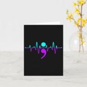 Zelfmoordbewustzijn Hartslag Happy Ribbon Support Kaart (Gele Bloem)