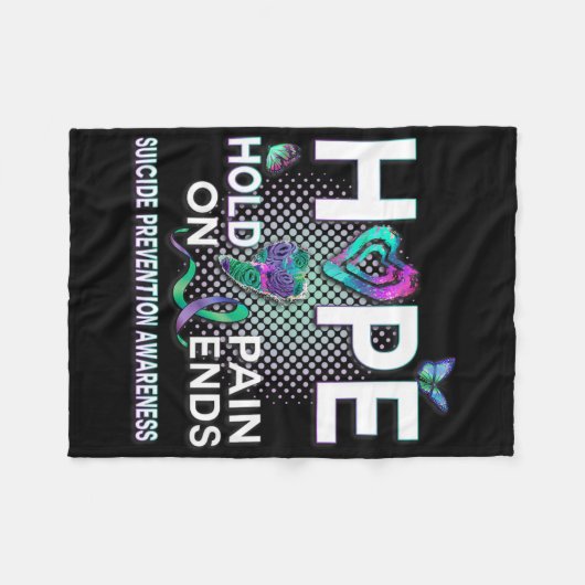 Zelfmoordbewustzijn hoop acroniem Hold On Pain End Fleece Deken (Voorkant (Horizontaal))