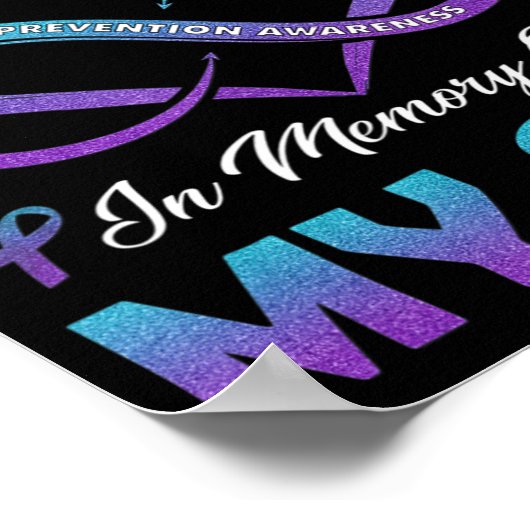 Zelfmoordbewustzijn Ik Draag Blauwgroen en Paars i Poster (Hoek)